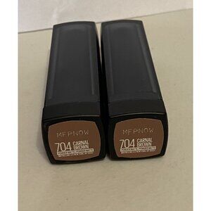 Lipstick 2pk Maybelline Powder Matte  #704 Carnal Brown Matte Lipstick 0.15 oz